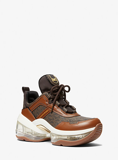 MK Sneaker Olympia Extreme Aus Logostoff Und Leder - Braun - Michael Kors von MICHAEL Michael Kors