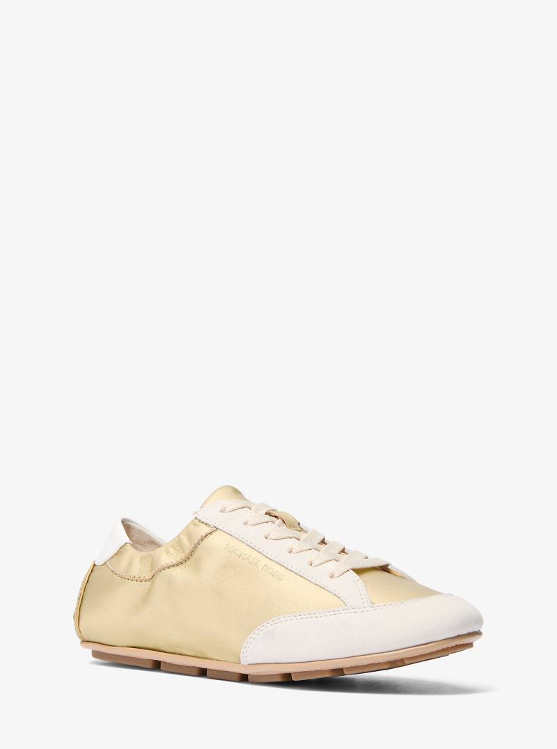 MK Sneaker Susie Aus Leder In Metallic-Optik Und Wildleder - Goldton - Michael Kors von MICHAEL Michael Kors