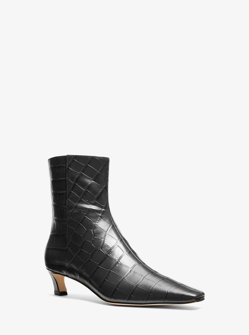 MK Stiefel Cosmo Aus Leder Mit Krokodilprägung - Schwarz - Michael Kors von MICHAEL Michael Kors