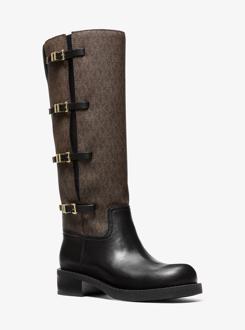 MK Stiefel Darrington Aus Signature-Logostoff Und Leder - Braun - Michael Kors von MICHAEL Michael Kors