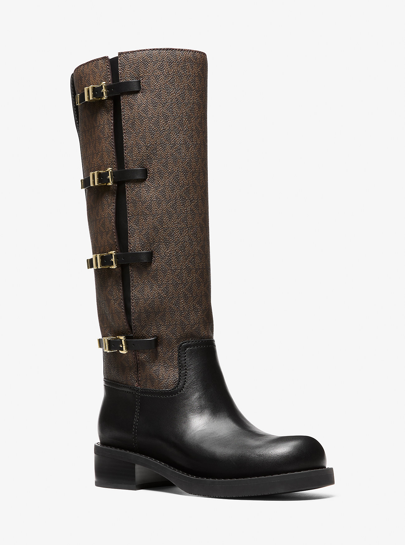 MK Stiefel Darrington Aus Signature-Logostoff Und Leder - Braun - Michael Kors von MICHAEL Michael Kors