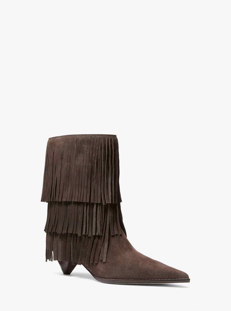 MK Stiefel Jayla Aus Wildleder Mit Fransen - Braun - Michael Kors von MICHAEL Michael Kors