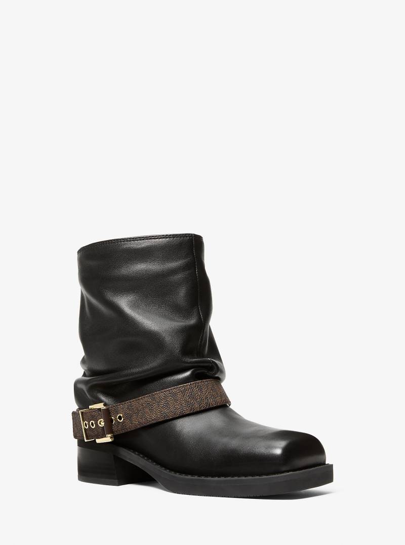 MK Stiefelette Colby Aus Leder Mit Besatz Aus Signature-Logostoff - Braun - Michael Kors von MICHAEL Michael Kors