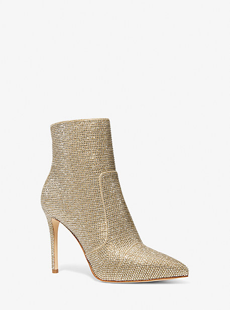 MK Stiefelette Rue Aus Glitzerndem Mesh Im Kettendesign Mit Verzierung - Goldton - Michael Kors von MICHAEL Michael Kors