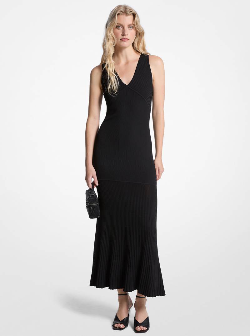 MK Tanktopkleid Aus Geripptem Stretch-Strick - Schwarz - Michael Kors von MICHAEL Michael Kors