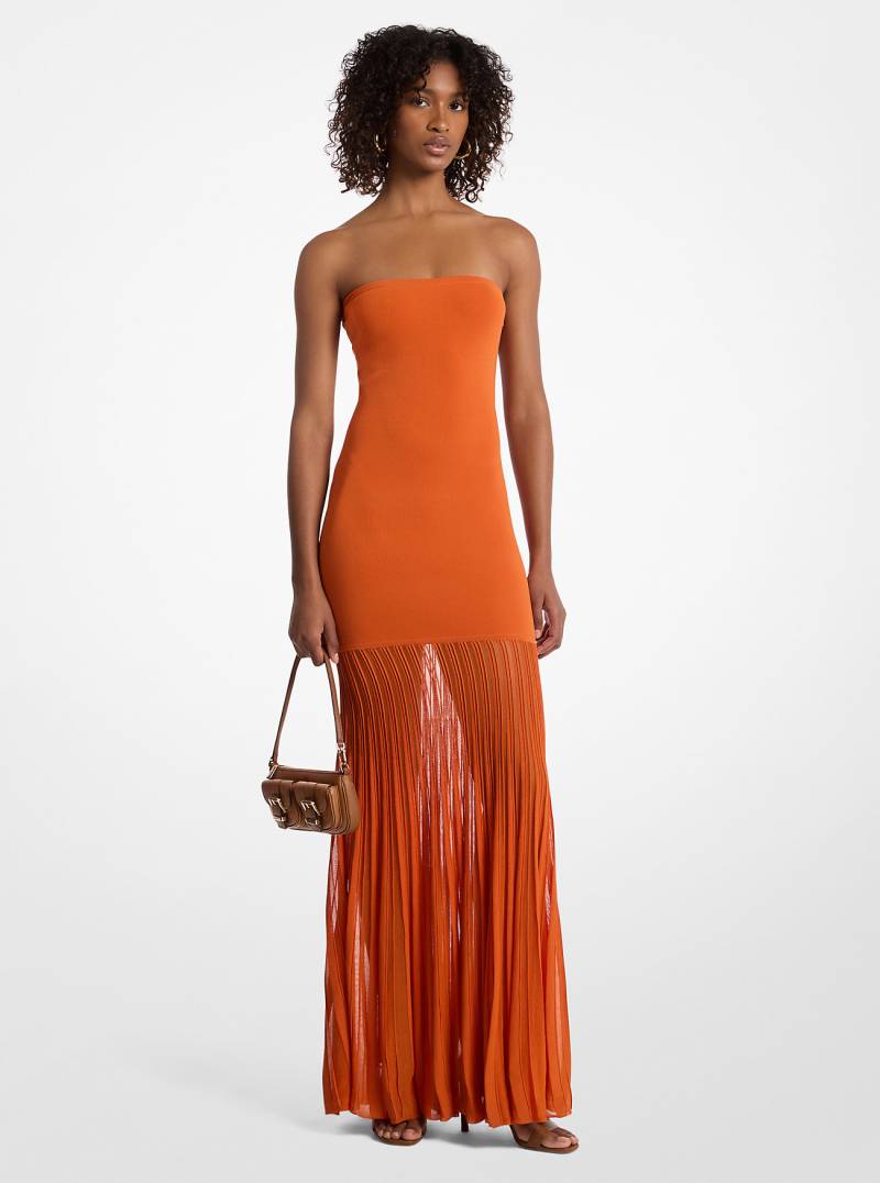 MK Trägerloses Kleid Aus Durchsichtigem Stretch-Strick - Orange - Michael Kors von MICHAEL Michael Kors
