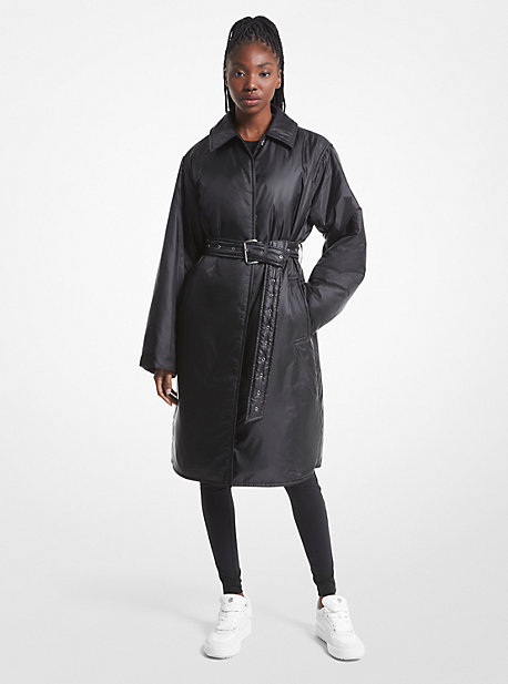 MK Trenchcoat Aus Satin-Ciré - Schwarz - Michael Kors von MICHAEL Michael Kors