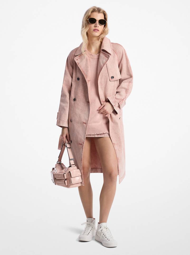 MK Trenchcoat Aus Stückgefärbtem Denim - Rosa - Michael Kors von MICHAEL Michael Kors