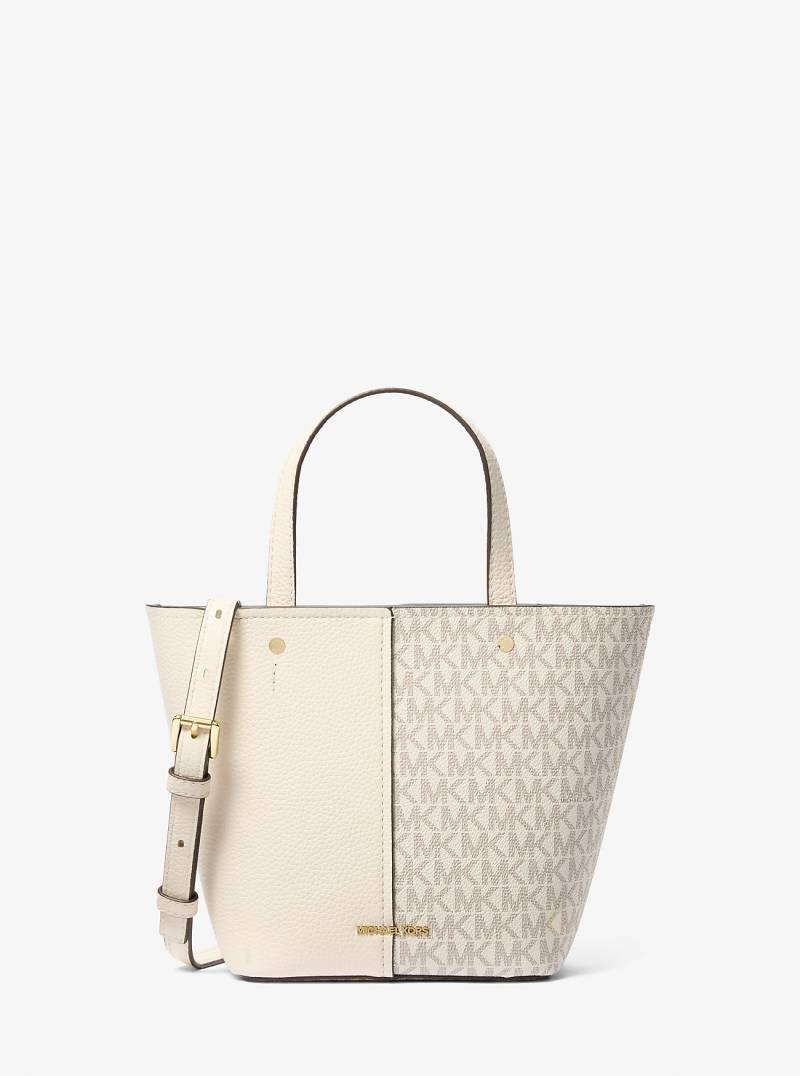MK Umhängetasche Flora Medium Aus Gekrispeltem Leder Und Signature-Logostoff - Natur - Michael Kors MK Umhängetasche Flora Medium Aus Gekrispeltem Leder Und Signature-Logostoff - Natur - Michael Kors von MICHAEL Michael Kors