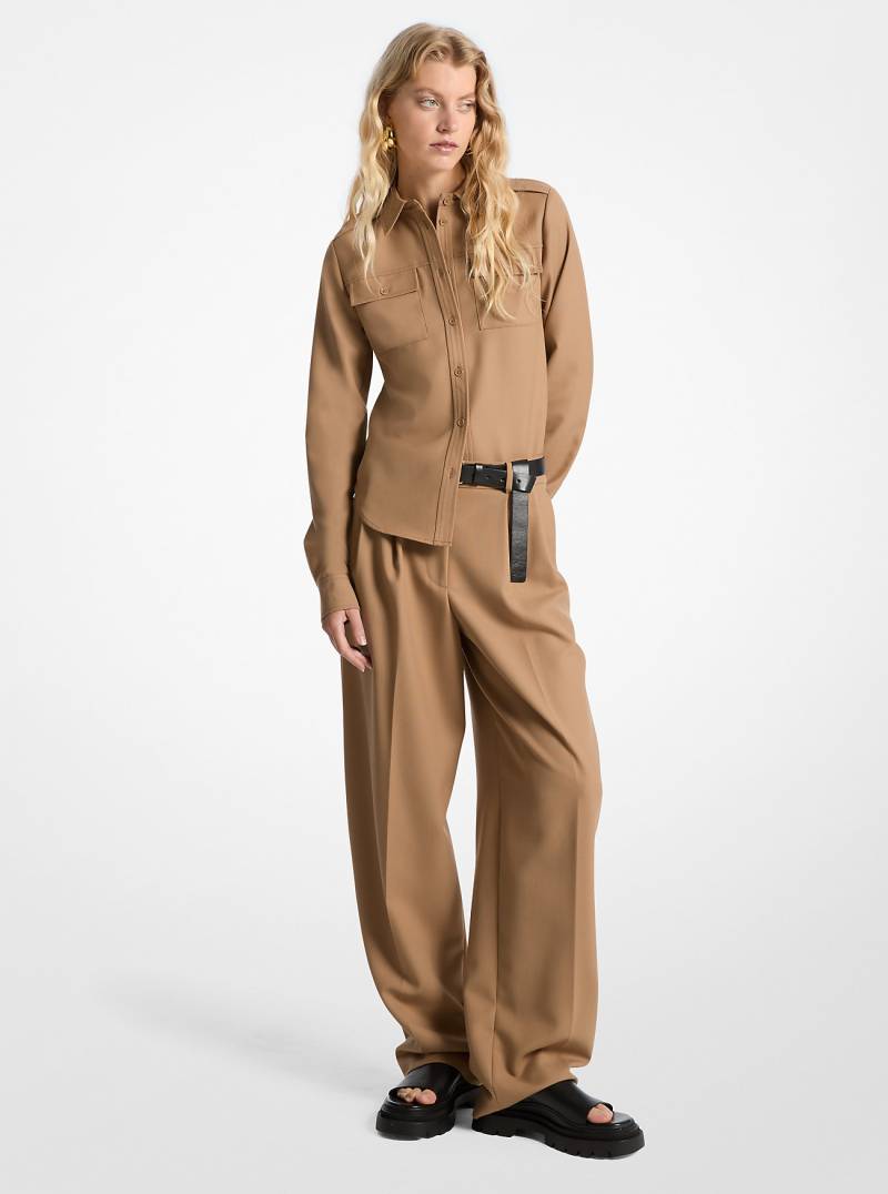 MK Utility-Hemd Aus Wollmischung - Braun - Michael Kors von MICHAEL Michael Kors