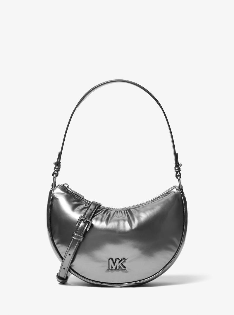 MK Wandelbare, Bauschige Pochette Kyla Small In Metallic-Optik - Grau - Michael Kors von MICHAEL Michael Kors