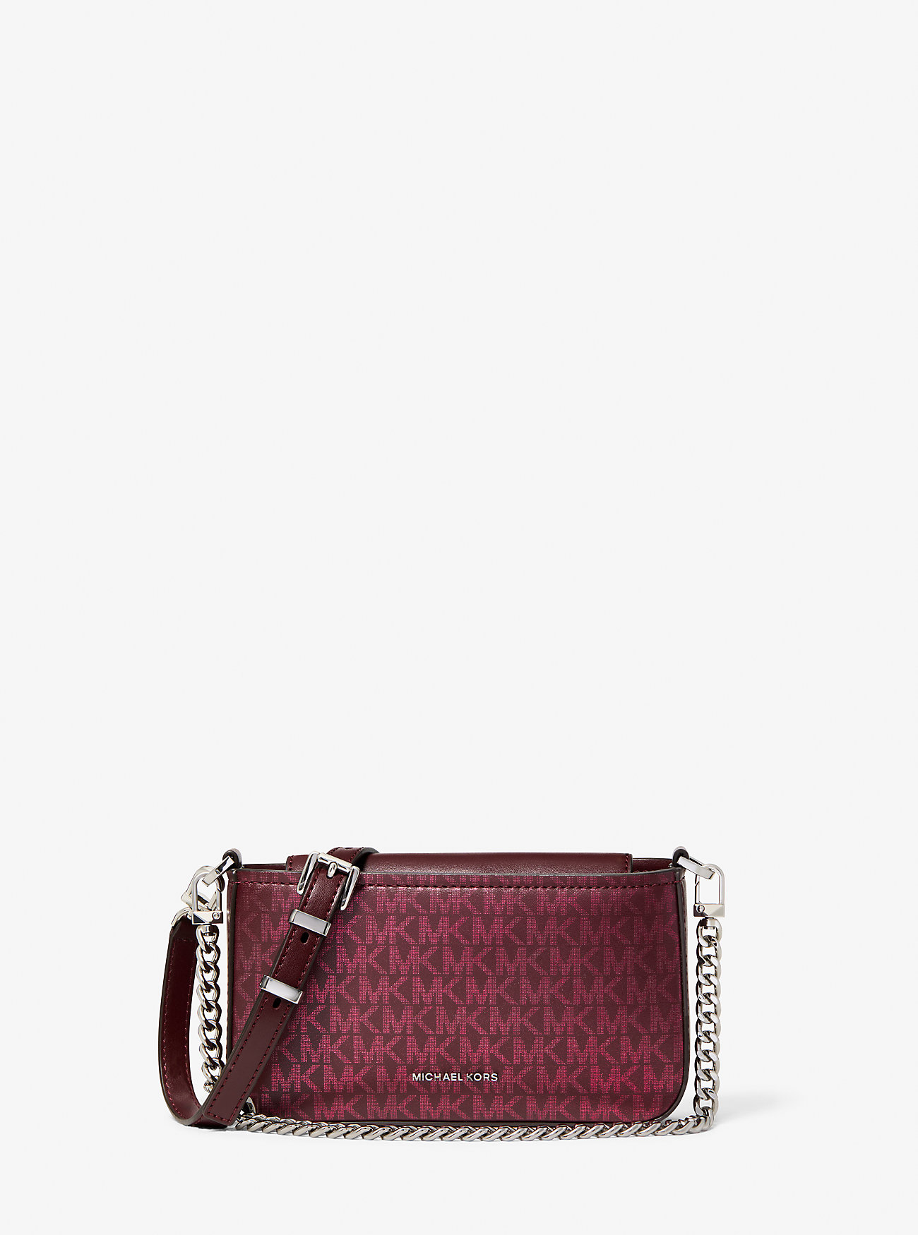 MK Wandelbare Pochette Bryant Small Mit Signature-Logomuster In Metallic-Optik - Rot - Michael Kors von MICHAEL Michael Kors