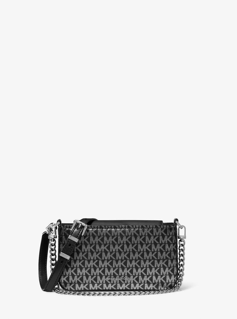 MK Wandelbare Pochette Bryant Small Mit Signature-Logomuster In Metallic-Optik - Schwarz - Michael Kors von MICHAEL Michael Kors