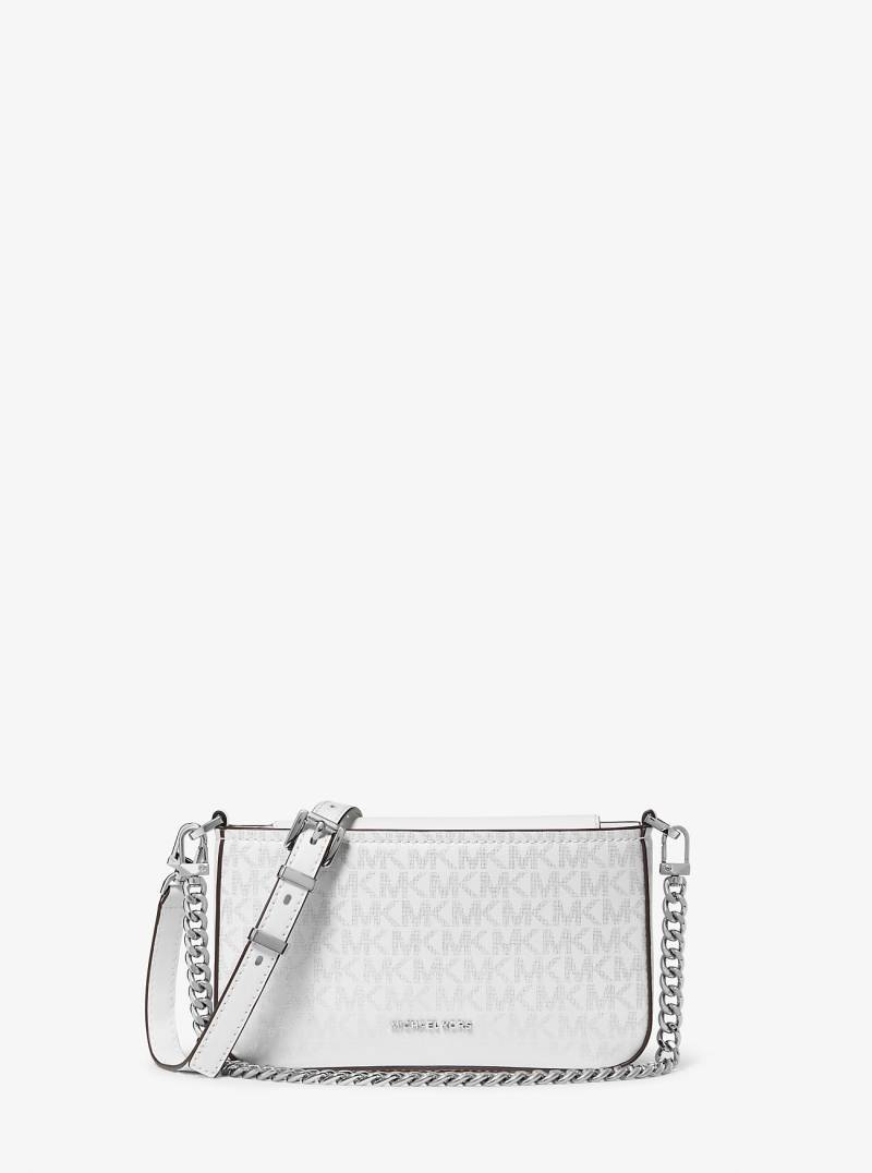 MK Wandelbare Pochette Bryant Small Mit Signature-Logomuster In Metallic-Optik - Weiss - Michael Kors von MICHAEL Michael Kors