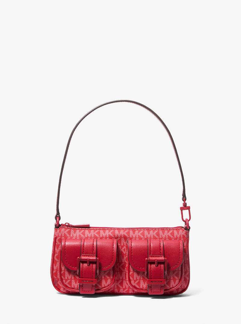 MK Wandelbare Pochette Zoe Small Mit Signature-Logomuster - Rot - Michael Kors von MICHAEL Michael Kors