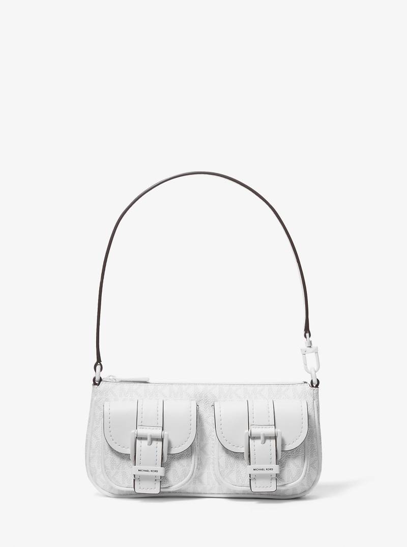 MK Wandelbare Pochette Zoe Small Mit Signature-Logomuster - Weiss - Michael Kors von MICHAEL Michael Kors