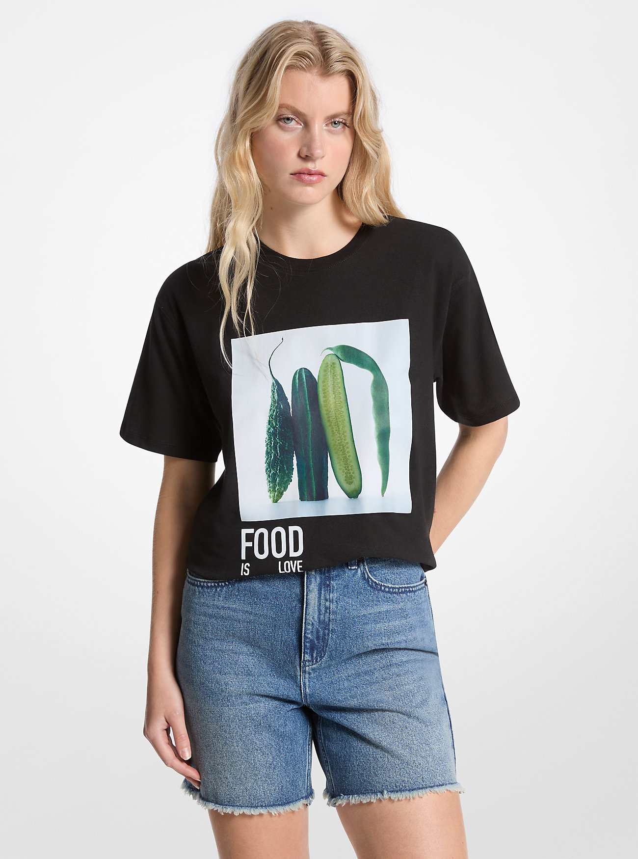 MK Watch Hunger Stop T-Shirt Aus Baumwolle - Schwarz - Michael Kors MK Watch Hunger Stop T-Shirt Aus Baumwolle - Schwarz - Michael Kors von MICHAEL Michael Kors