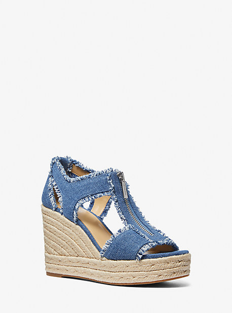 MK Wedge Berkley Aus Ausgefranstem Denim - Blau - Michael Kors von MICHAEL Michael Kors