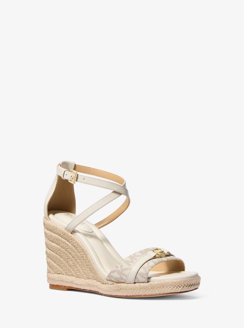 MK Wedge Mandy Aus Signature-Logostoff Und Leder - Natur - Michael Kors von MICHAEL Michael Kors