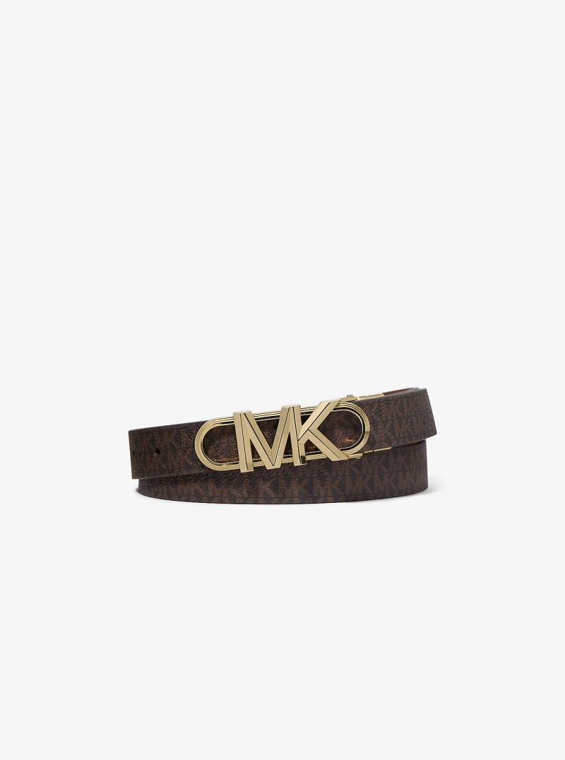 MK Wendbarer Gürtel Empire Aus Leder Und Signature-Logostoff - Braun - Michael Kors von MICHAEL Michael Kors