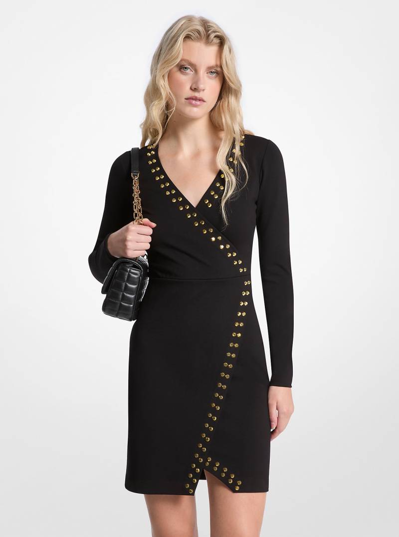 MK Wickelkleid Mit Nieten - Schwarz - Michael Kors von MICHAEL Michael Kors