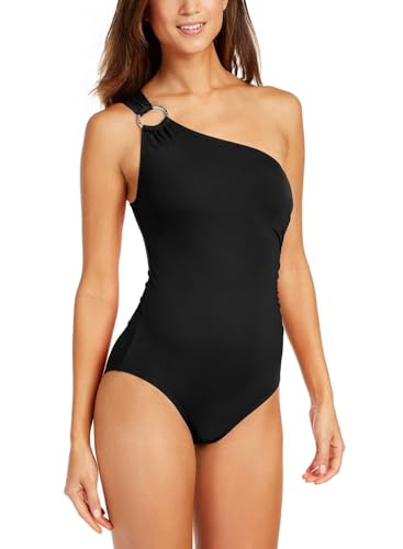 Michael Michael Kors Iconic Solids One Shoulder One-Piece Black 16 von Michael Kors