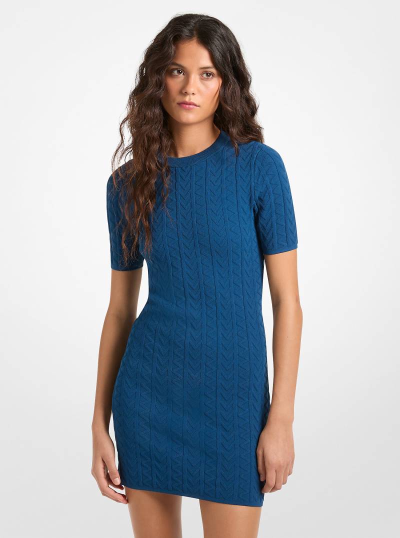 Minikleid Aus Zopfstrick-Jacquard Mit Geprägtem Mk2000-Logomuster - Michael Kors von MICHAEL Michael Kors