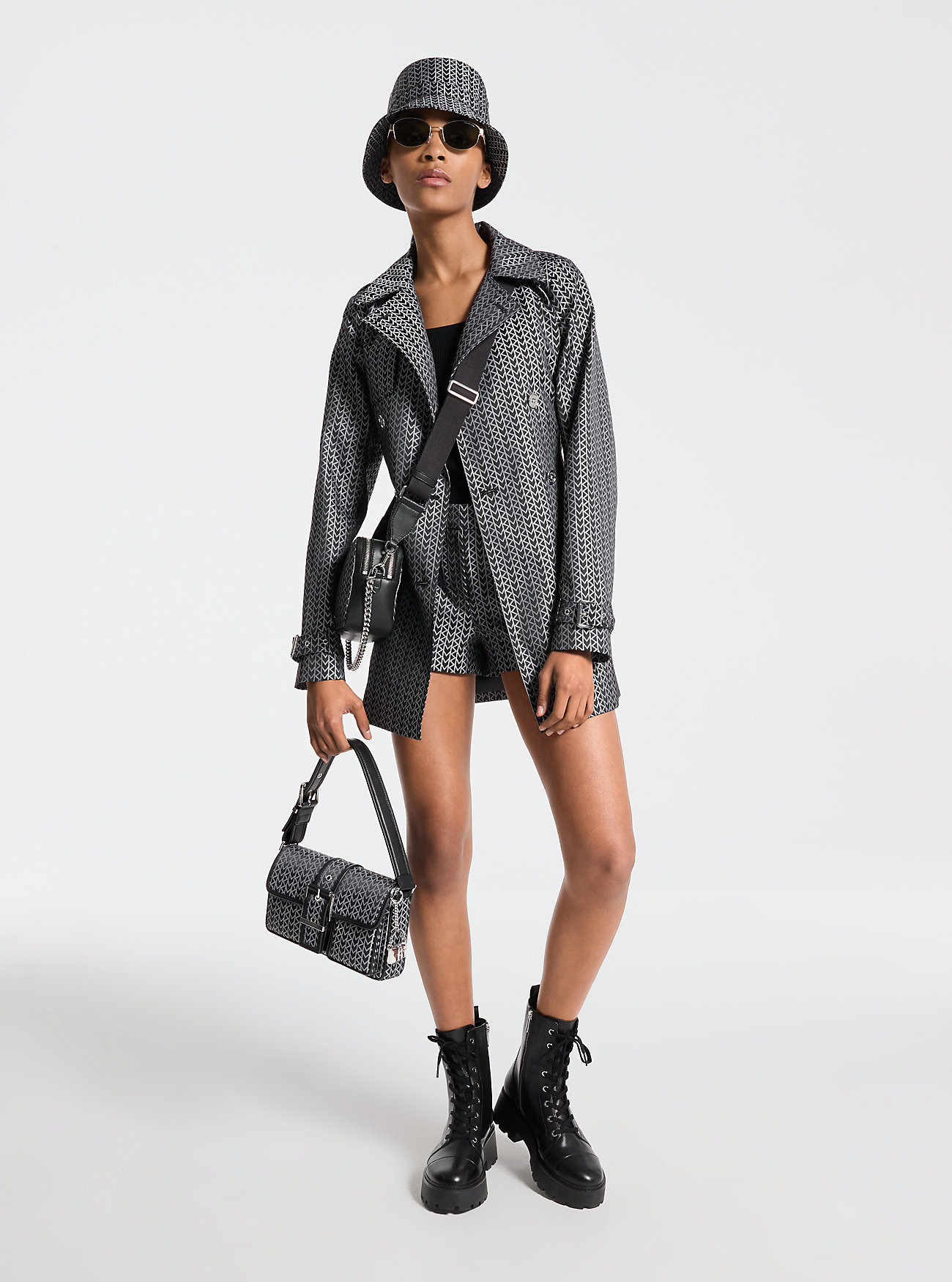 Trenchcoat Aus Jacquard Mit Mk2000-Logomuster - Michael Kors von MICHAEL Michael Kors