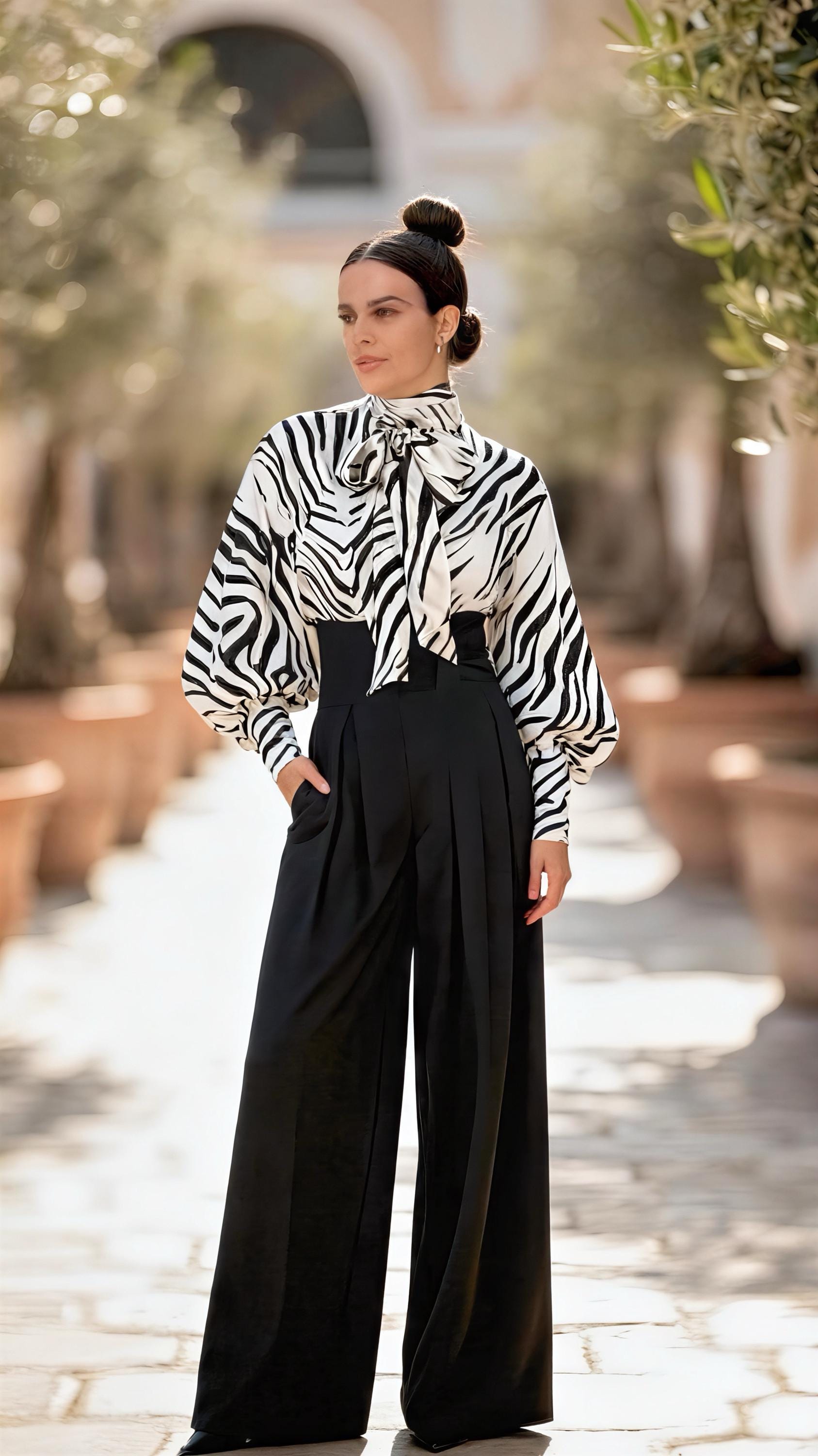 Bluse Mit Zebra-Print in Den Größen Xs S M L Xl 2Xl 3Xl 4Xl von MICHAELNIKfashion