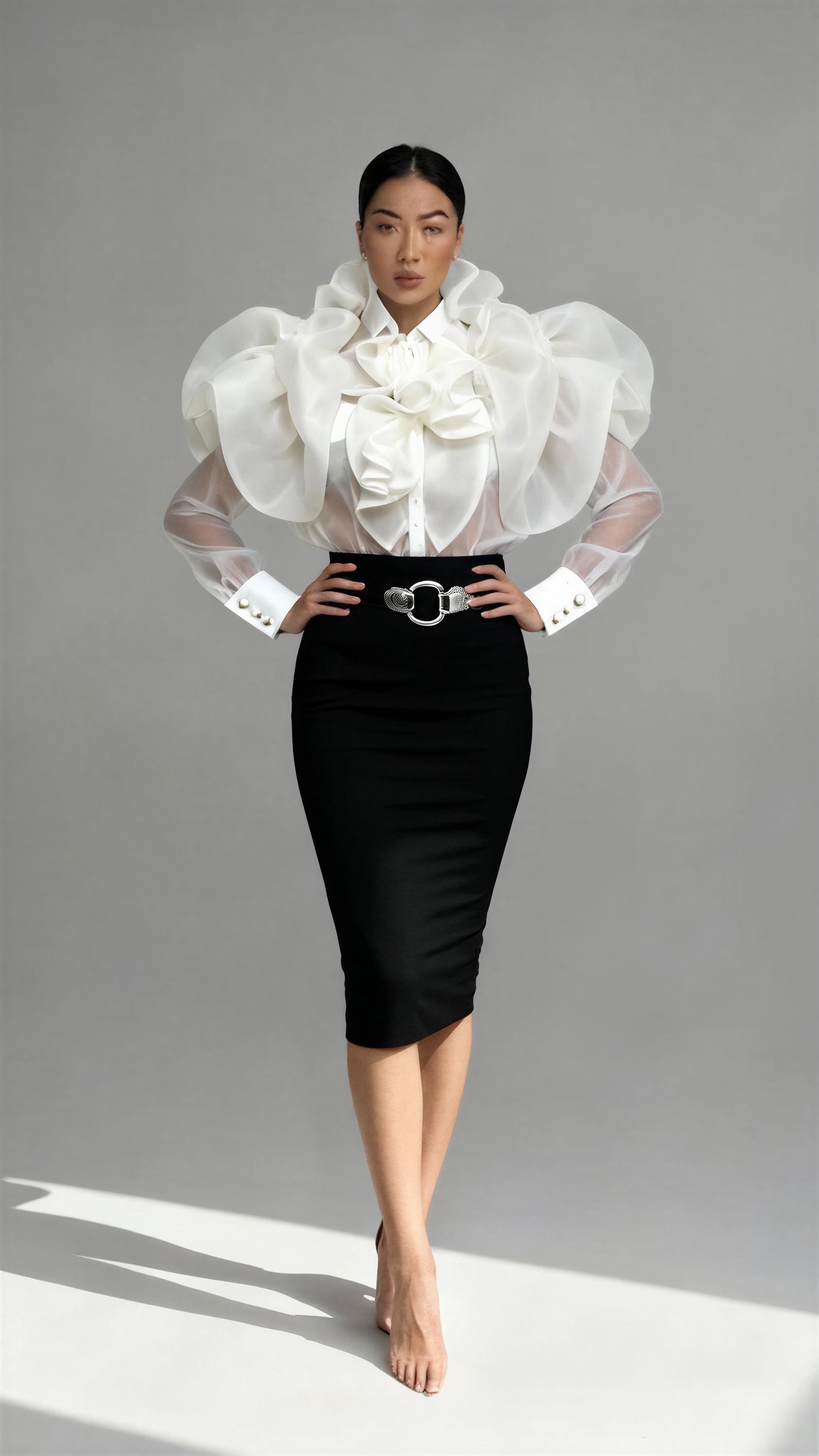 Rüschen Seidenorganza Bluse von MICHAELNIKfashion