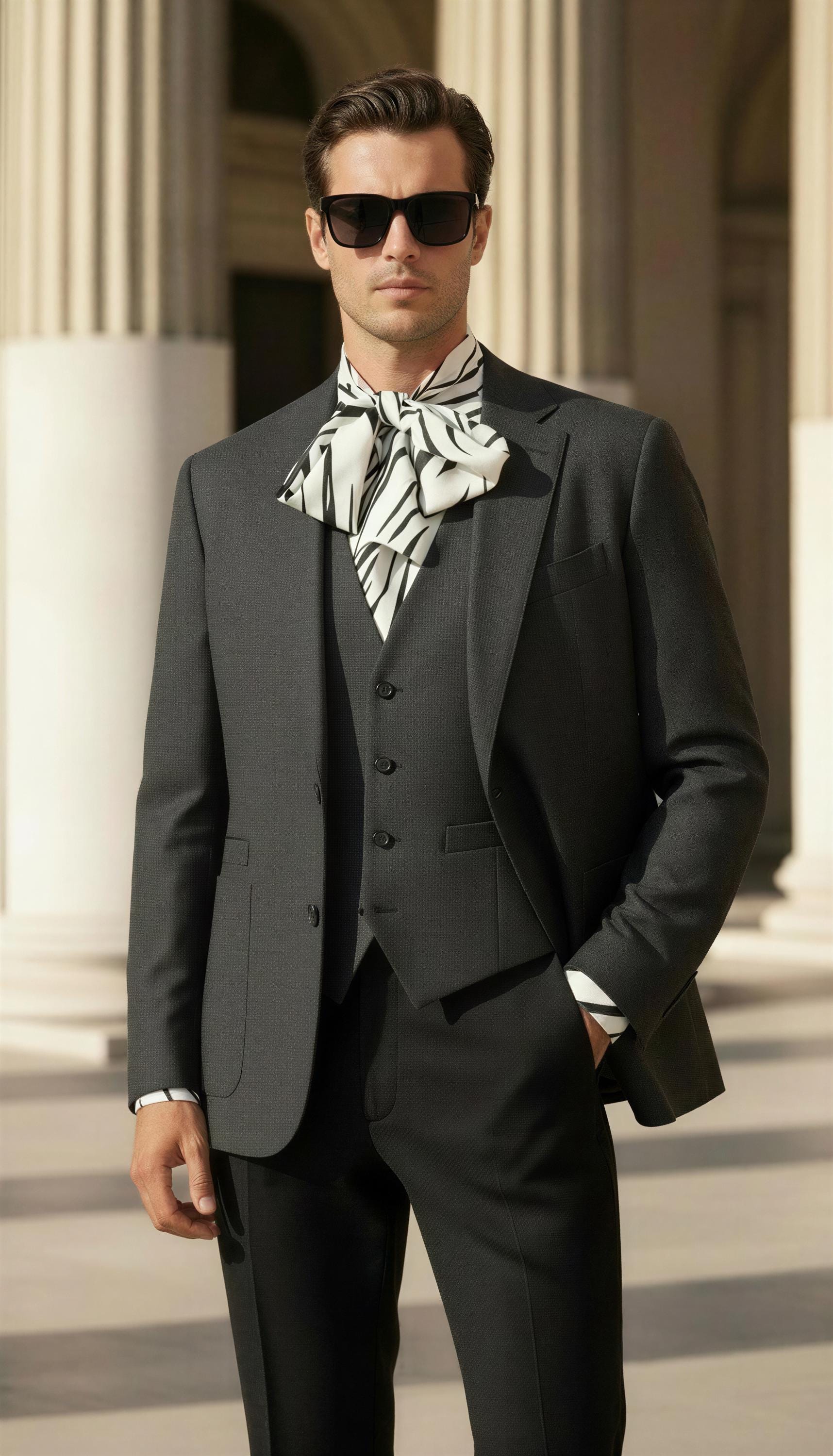 Zebra-Print-Seide Raglan-Ärmel-Kleid-Shirt in Den Herrengrößen S M L Xl 2Xl 3Xl von MICHAELNIKfashion