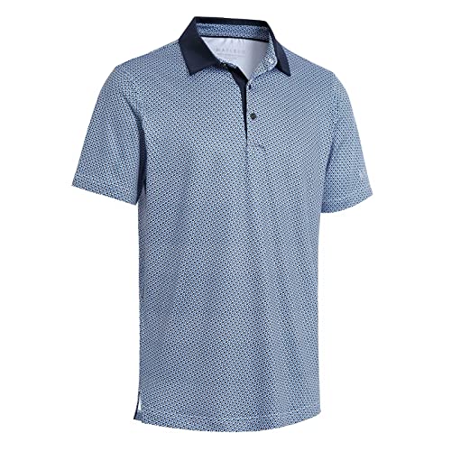 Herren-Golf-Shirt, kurzärmelig, feuchtigkeitsableitend, trockene Passform, Druck, Performance, sportlich, lässig, Golf-Polo-Shirts für Herren, Bläulicher Regenschirm, 4X-Groß von MICHEL ROUEN