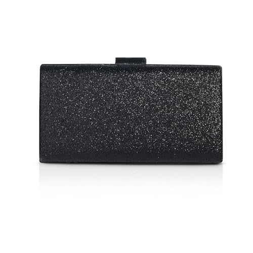 MICHELLE MOON - Elegante Damen-Clutch für Hochzeiten, Partys und Events | Clutch mit Kette Schultergurt, ideal als elegante Damenhandtasche mit Glitzer oder Handtasche für besondere Anlässe, Schwarz von MICHELLE MOON