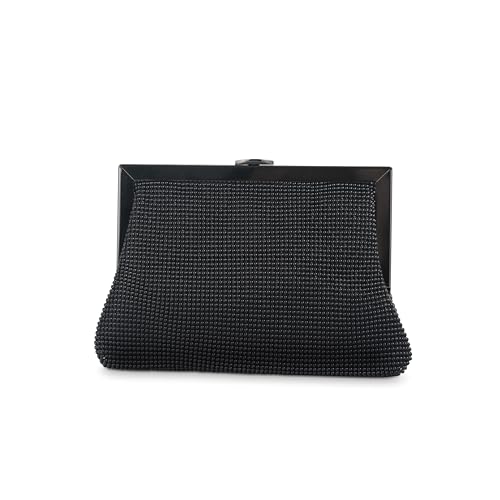 MICHELLE MOON - Elegante Damen-Clutch für Hochzeiten, Partys und Events | Clutch mit Kette Schultergurt, ideal als elegante Damenhandtasche mit Glitzer oder Handtasche für besondere Anlässe, Schwarz - von MICHELLE MOON