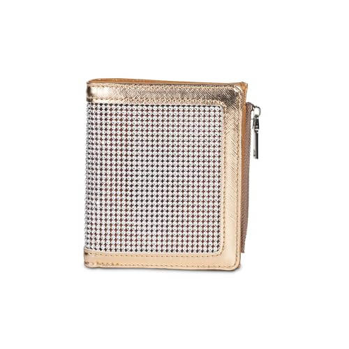 MICHELLE MOON - Kleine Damen-Geldbörse mit Kreditkartenfach und kleiner Geldbörse für Damen | Kleine Damen-Geldbörse aus hochwertigem Kunstleder, elegant, weich und kompakt, Champagner - Mod. 5185, von MICHELLE MOON