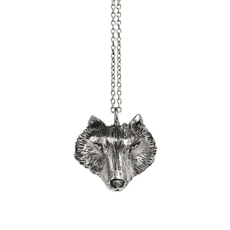 Wolf Anhänger/ Sterling Silber/ Halskette von MICHIROMAN