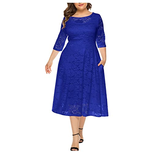 Abendkleider kurz,Kleid mit Knopfleiste,Sommerkleid Langarm,Betty Barclay Kleider, Kleider Knielang,Brautkleider für Schwangere(1-Dark Blue,6XL) von MICKURY