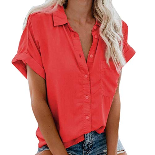 MICKURY Combat Shirt Jdy Pullunder Damen Topping Hudis Pullover Damen LöPpt NYC T-Shirt Herbstmode Grin and Bear Damen Nicki Stove Top Basic Spitze Korsett Damen Sexy Lange UnterwäSche(Rot,M) von MICKURY