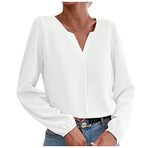 Kaftan Damen Damen Shirts Shirt Mit Gummizug Am Saum Corset Top Shirt 3/4 Arm Damen Funktionsshirt Damen Herbst Kleidung FüR Damen Damenblusen Damen Tshirt Sexy Blusenshirt Damen(Weiß,L) von MICKURY