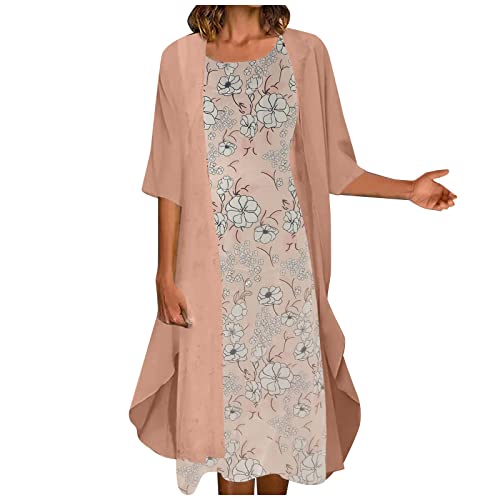 Kleid sexy,Kleider von,jerseykleid Damen,Regenbogen Kleid,Abiballkleider,Kleid Lange ärmel,Kleid Schwangerschaft,Cinque Kleider,hässliche Kleider(Pink-D,XXL) von MICKURY