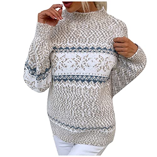 MICKURY Cardigan Damen Pullover damenn techwear Kapuzenpullover für Damen Damen Long Pullover Stone Pullover Damen Feuerwehr Geschenke Weihnachtspullover Unisex lila Pulli kuschelpulli(Beige-2,L) von MICKURY