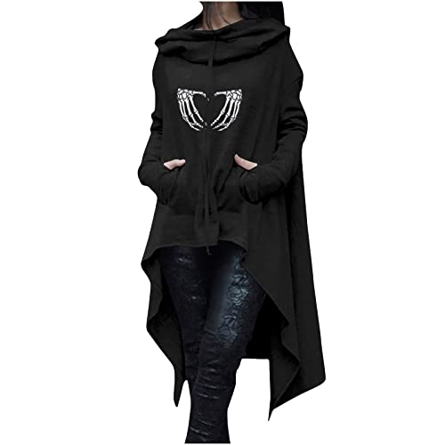 MICKURY Kaschmirpullover,Pullover Damen Oversize Pulli Longcardigan Coole Hoodies Fleecepullover Damen Pullover Damen Lila Schwarzer Sweater(Schwarz,XXL) von MICKURY