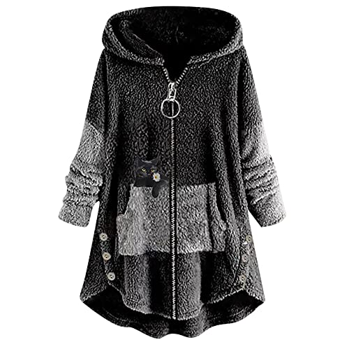 MICKURY Kaschmirpullover,Strickjacken Damen Sweatshirts Strickmäntel Hemd Unter Pullover Strickpullover Dunkelblaues Sweatshirt Bodenlanger Cardigan(Dunkel Grau,L) von MICKURY