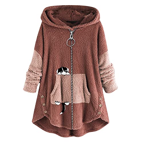 MICKURY Kaschmirpullover,Strickpullover Longpulli Damen Weißer Pullover Damenstrickjacken Grobe Strickjacke Pullover Weste Elegante Pullover Damen(Rosa,M) von MICKURY