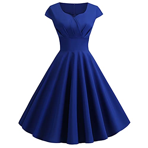 MICKURY Kleid mädchen,schwarzes Kleid,Abschlussballkleider,ballonkleid,Bandage Kleid,lackkleid,Kleid mit Langen ärmeln,sexy Kleider Damen Party,Abendkleid Plus Size(Blau,XXL) von MICKURY