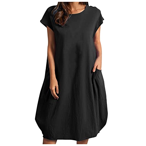 MICKURY Kleid mädchen,schwarzes Kleid,Abschlussballkleider,ballonkleid,Bandage Kleid,lackkleid,Kleid mit Langen ärmeln,sexy Kleider Damen Party,Abendkleid Plus Size(Schwarz,2X-Large) von MICKURY