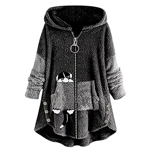 MICKURY Rollkragenpulli,Vintage Pullover Oversize Pullover Bunte Pullover Pullover Damen Cardigan Sweatjacke Damen Pullover Petrol Damen(Dunkel Grau,XL) von MICKURY