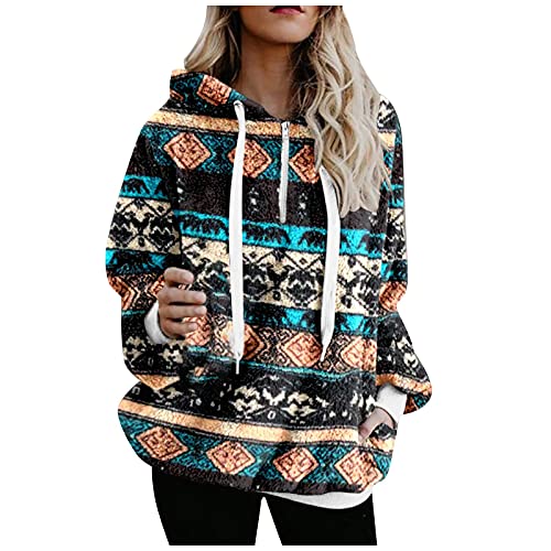 Strickjacken Damen,Angebote des Tages Heute Weihnachtspullover Damen Strickjacken Hoodie Weiß Mango Strickjacke Yves Hoodie Pullover Mit Cut Out(Braun,Einheitsgröße) von MICKURY