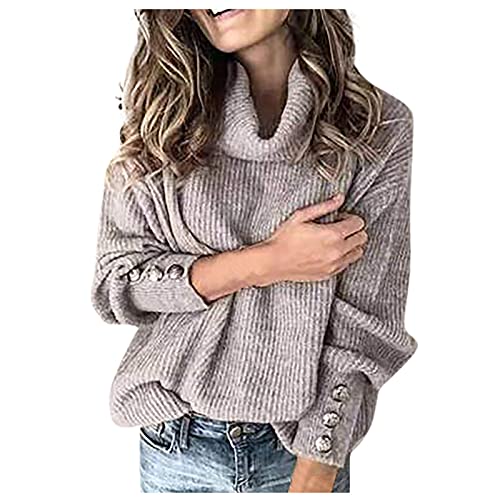 MICKURY Sweatshirts,Kaschmirpullover Sweatshirt Damen Pullover Weiß Damenblau Pullover Hoodie Orange Kurzer Strickpullover Ajour Strickjacke(Grau,Einheitsgröße) von MICKURY