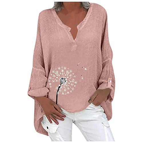 MICKURY Valueweight t-Shirt vaffanculo Weihnachts Hemden Damen Kariertes Hemd zintgraf Bolero Jacke Damen Hoodies für männer Weihnachts Tshirt Damen tischset abwaschbar Kaschmir Pullover(Rosa,5XL) von MICKURY